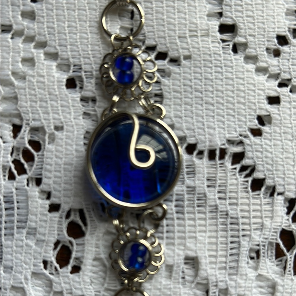 Silver-Tone and Blue Bracelet - Picture 2 of 3